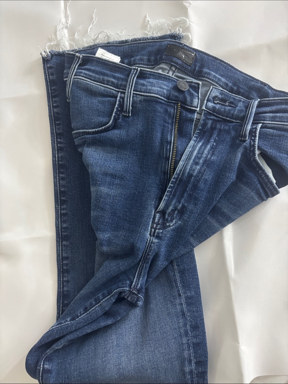 MOTHER Women's Straight Leg Jeans in Dark Blue Denim